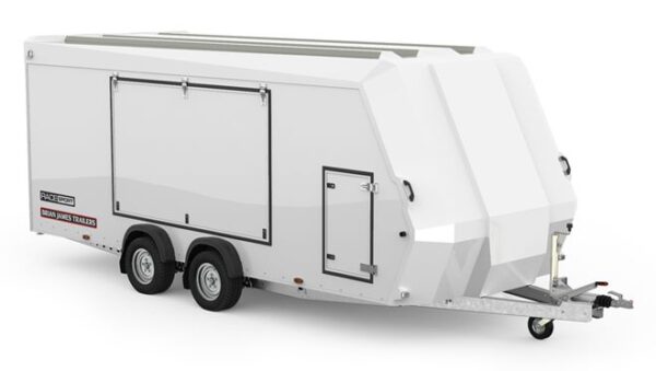 340 4500 enclosed twin axle race sport car trailer enlarge