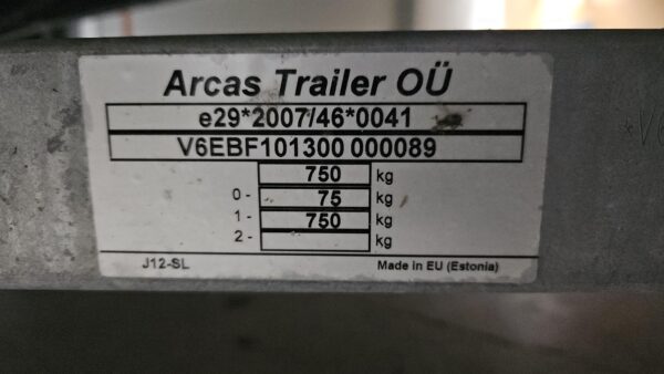 Vattenskotertrailer Arcas 750, -20, obromsad 80 km/h