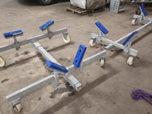 Båtvagga på hjul, TK-trailer BUV2300 kort, lastvikt 2300 kg.